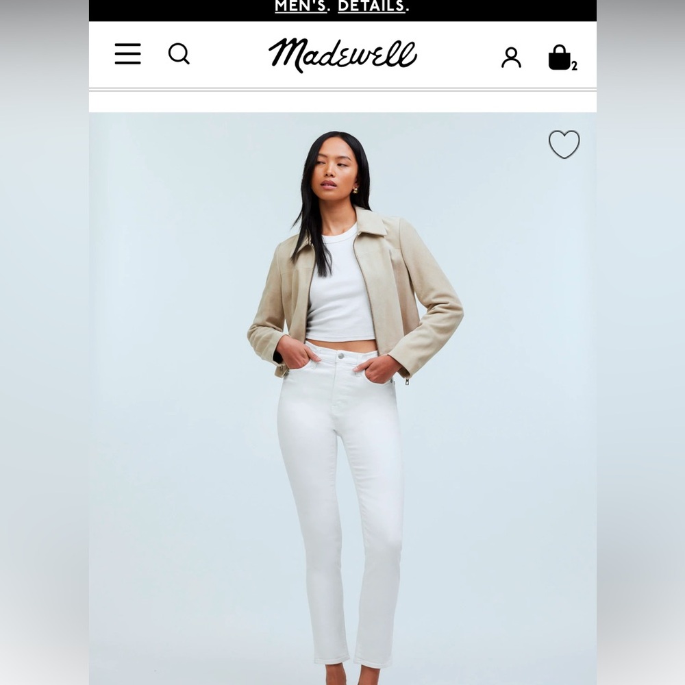 Madewell Stovepipe Jeans in Pure White